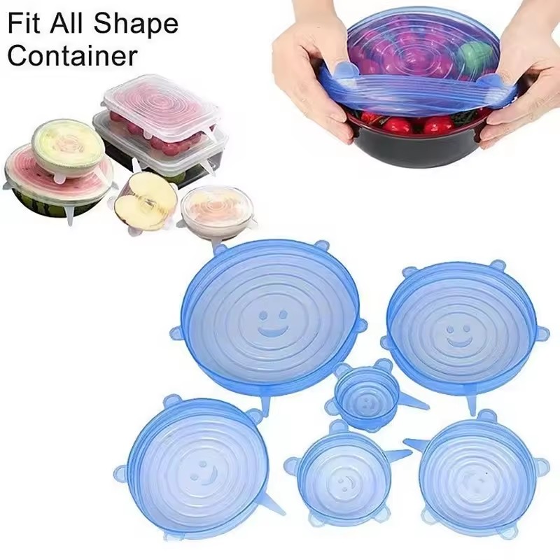 Silicone Stretch Lid - 6pcs Tutup Silikon Reusable untuk Menjaga