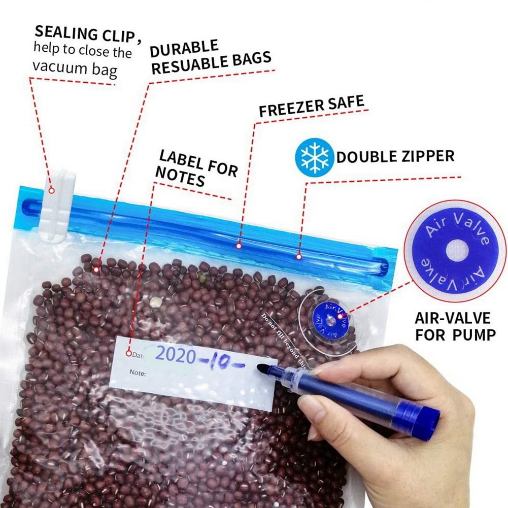 Food Storage Vacuum Pump - Kantong Sous Vide HIWS 20Pcs, Penyegel