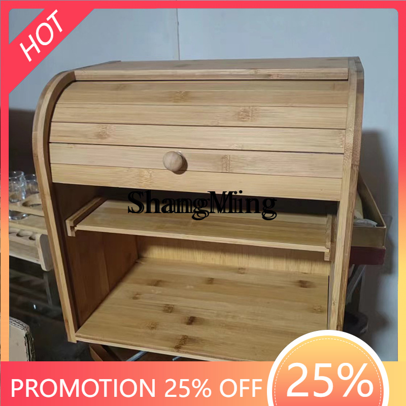 Food Storage Rack - Kotak Penyimpanan Roti Bambu Rumah Tangga