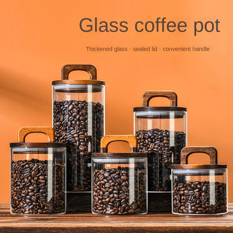 Glass Food Storage Xl - Toples kaca tutup kayu 700-2100ml, 1pc,
