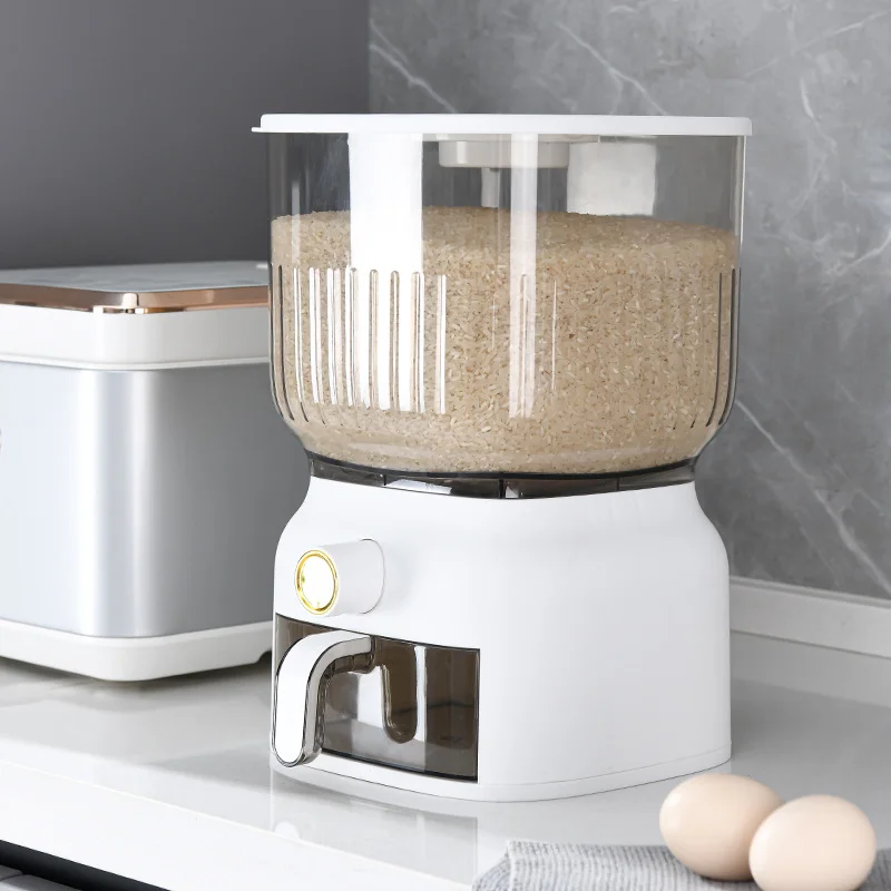 Food Storage Acrylic Containers - Kotak Penyimpanan Beras Dapur 10KG, Dispenser