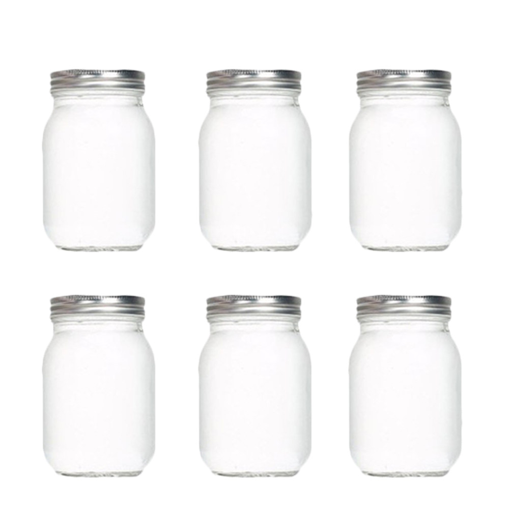 Food Storage Jar Glass - 6 Buah Stoples Kaca Bulat Transparan