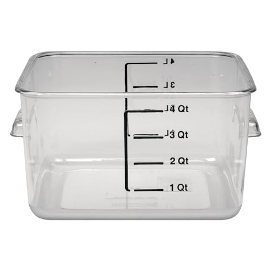 Food Storage 4 Quart - Wadah Penyimpanan Makanan Persegi Hemat Ruang,