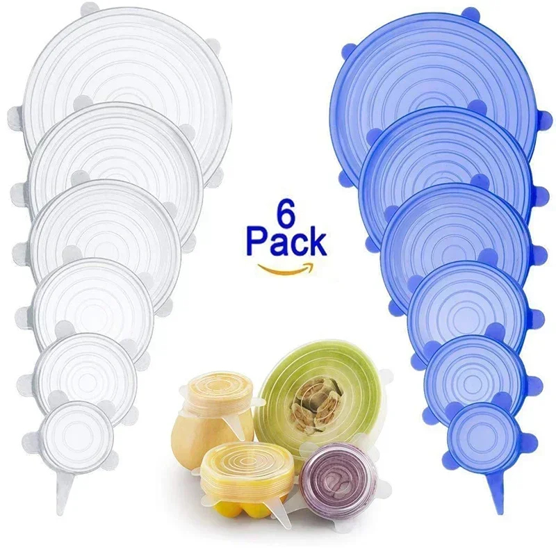 Silicone Stretch Lid - 6/12 Buah Tutup Silikon Elastis Yang