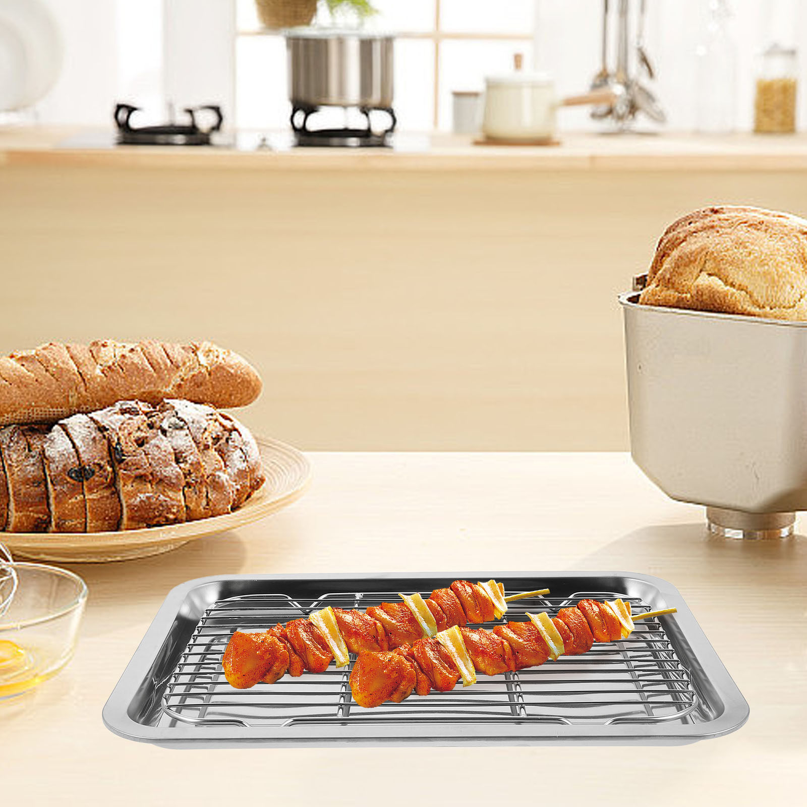 Food Storage Rack - 1Set Rak Kue Kawat Stainless Steel,