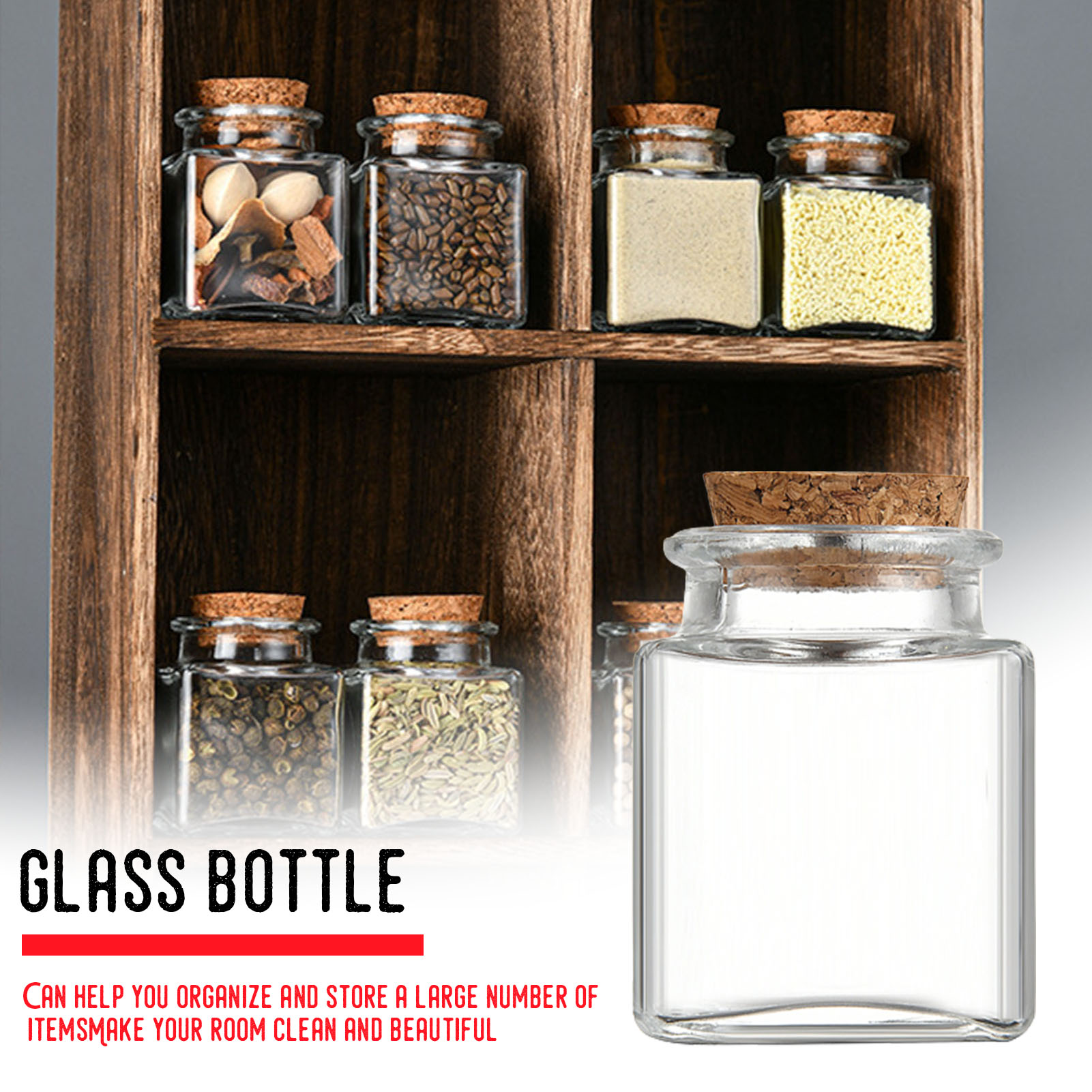Food Storage Jar Glass - 1/5/10 Buah Stoples Penyimpanan Kaca Organizer