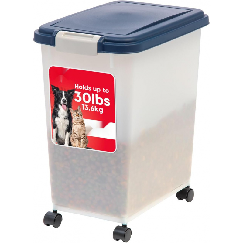 Food Storage With Wheels - Wadah Penyimpanan Makanan Anjing Kedap Udara,