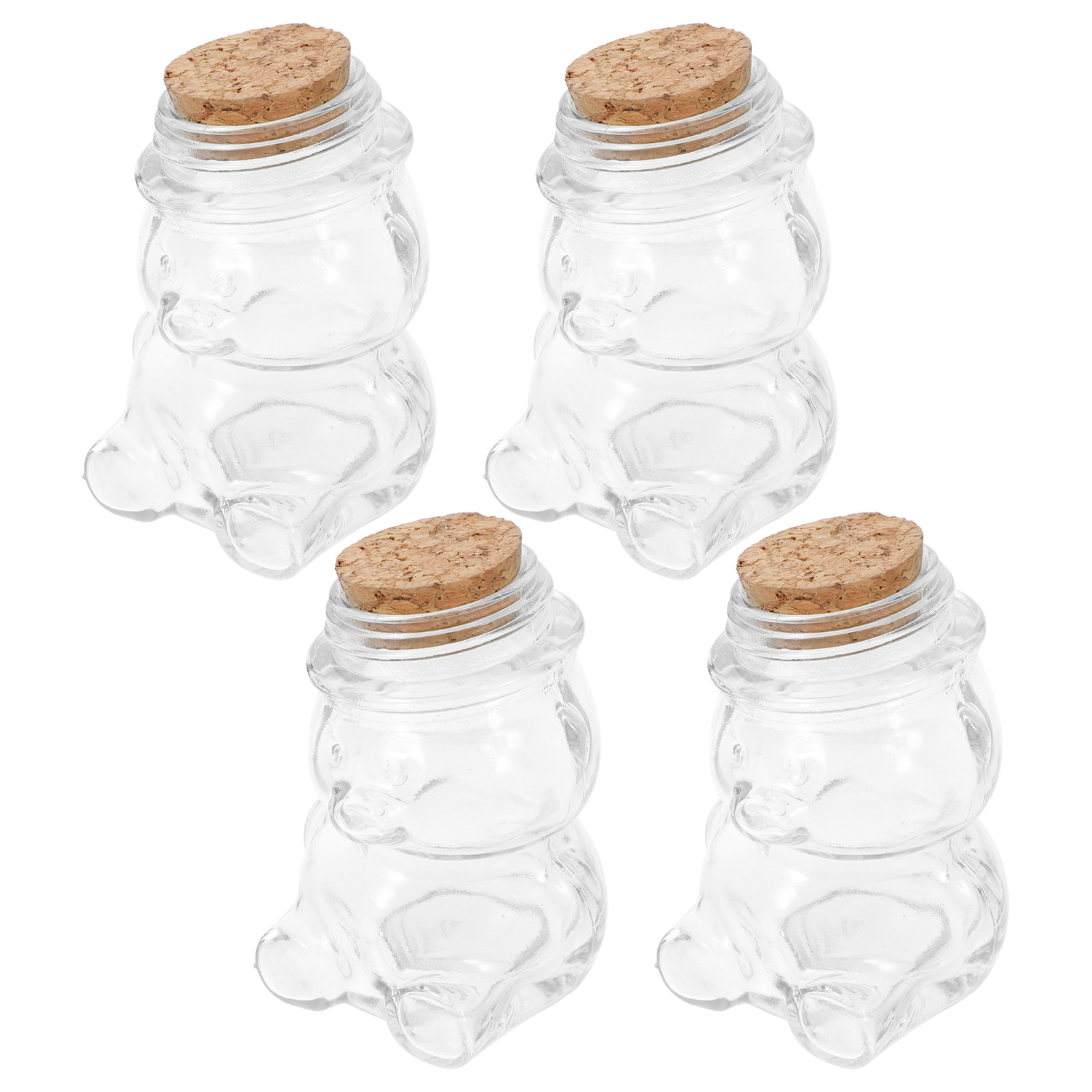 Food Storage Jar Glass - 4 Buah Set Toples Permen Kaca