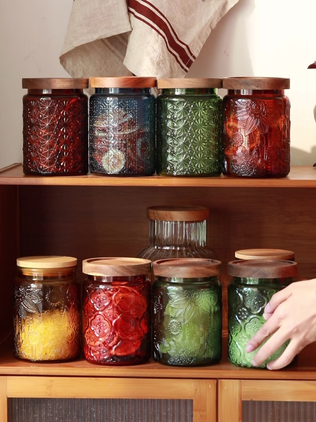 Food Storage Jar Glass - Toples penyimpanan dapur kaca antik, wadah