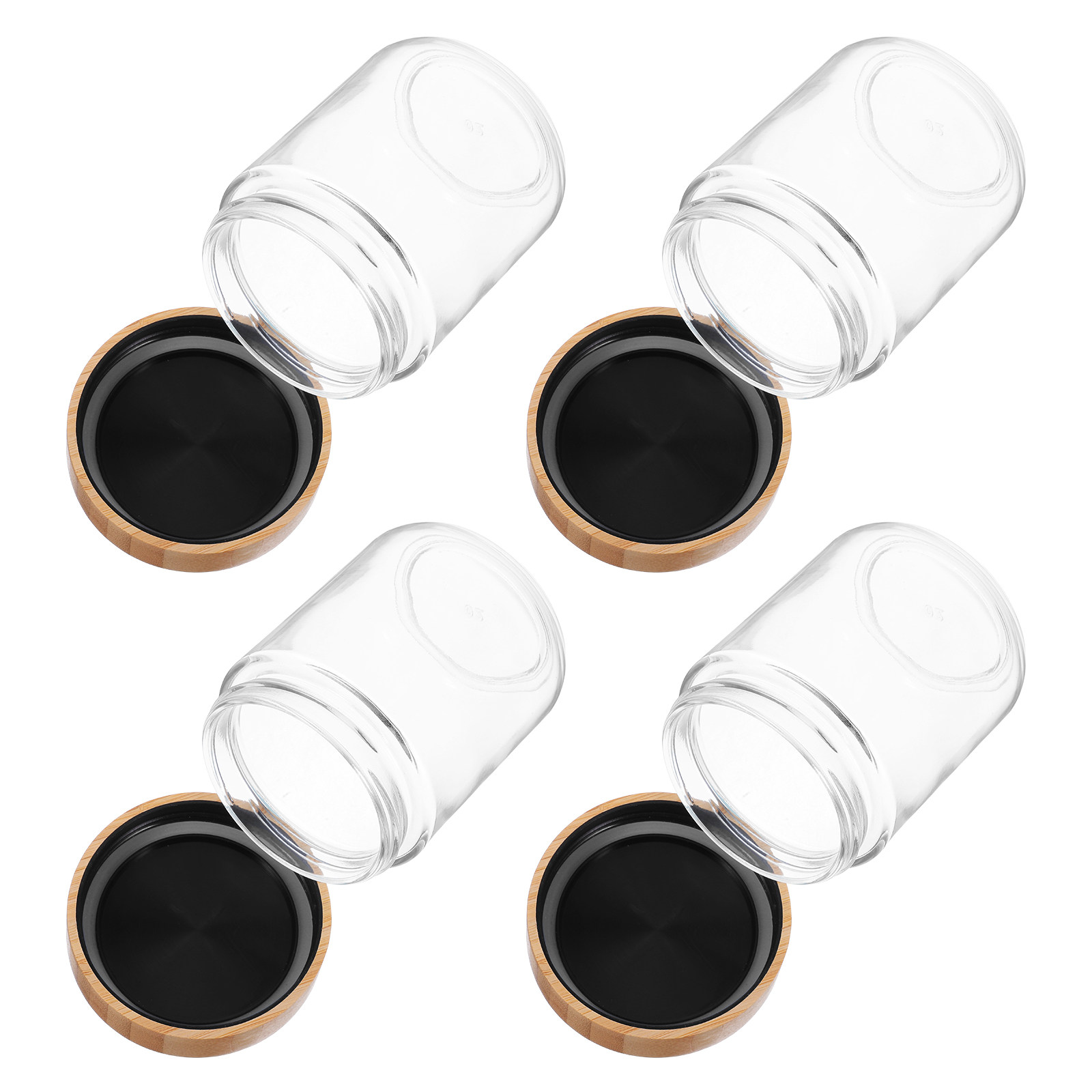 Food Storage Jar Glass - 4Pcs Stoples Penyimpanan Dapur Kaca dengan