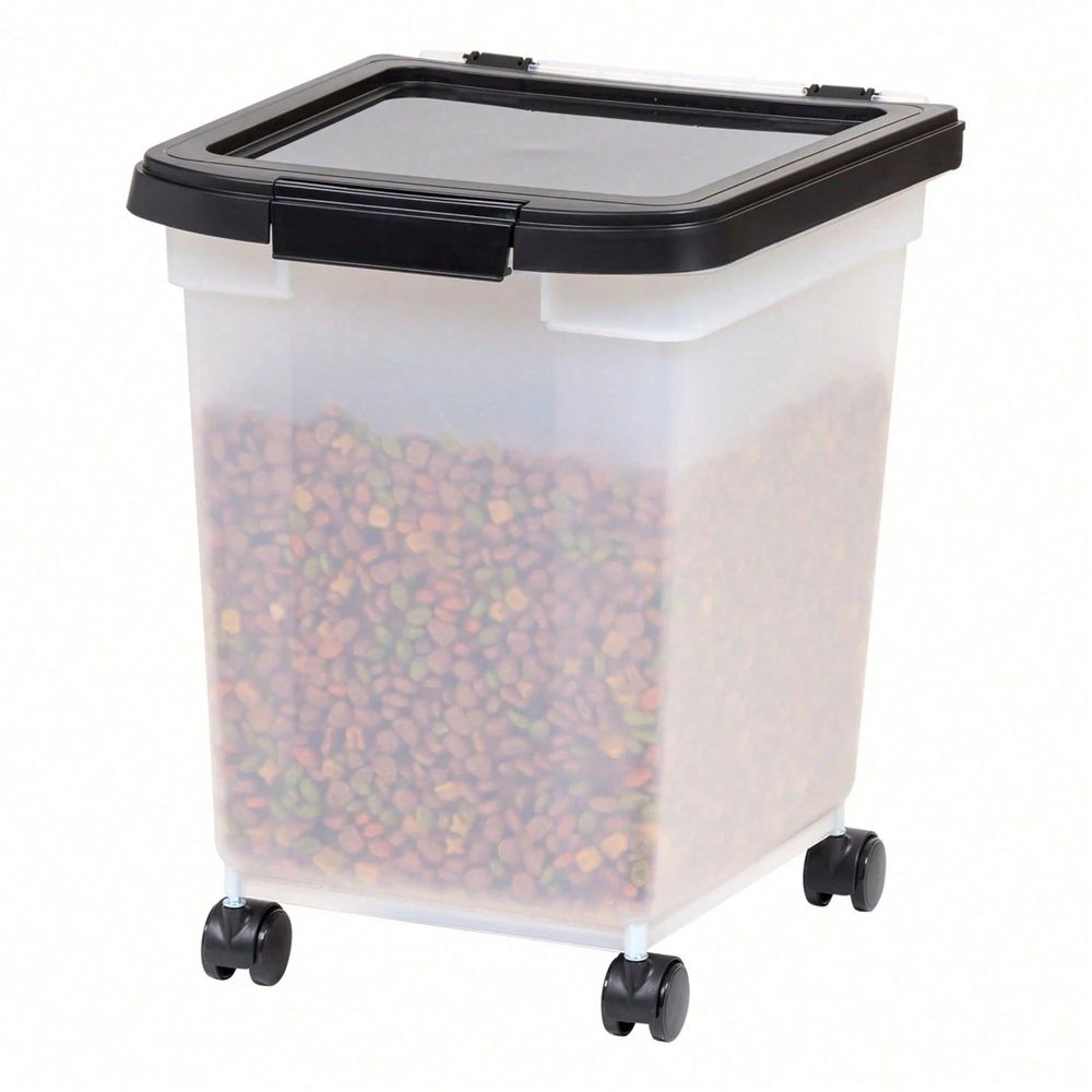 Food Storage For Dog - Ember Penyimpanan Plastik Transparan Dengan Roda