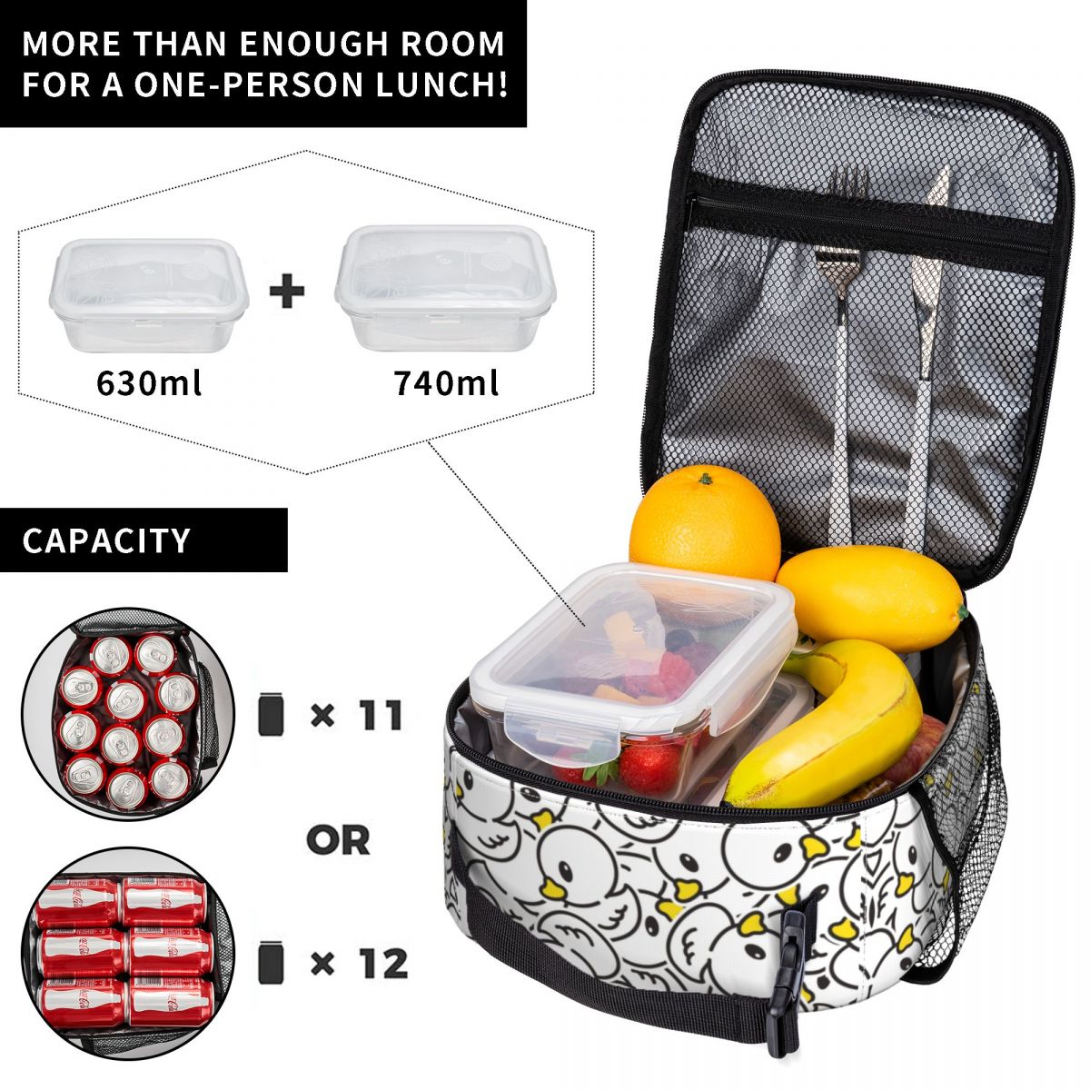 Tas Makan Siang Pola Bebek Kar - Food Storage Yellow ulasan dan harga