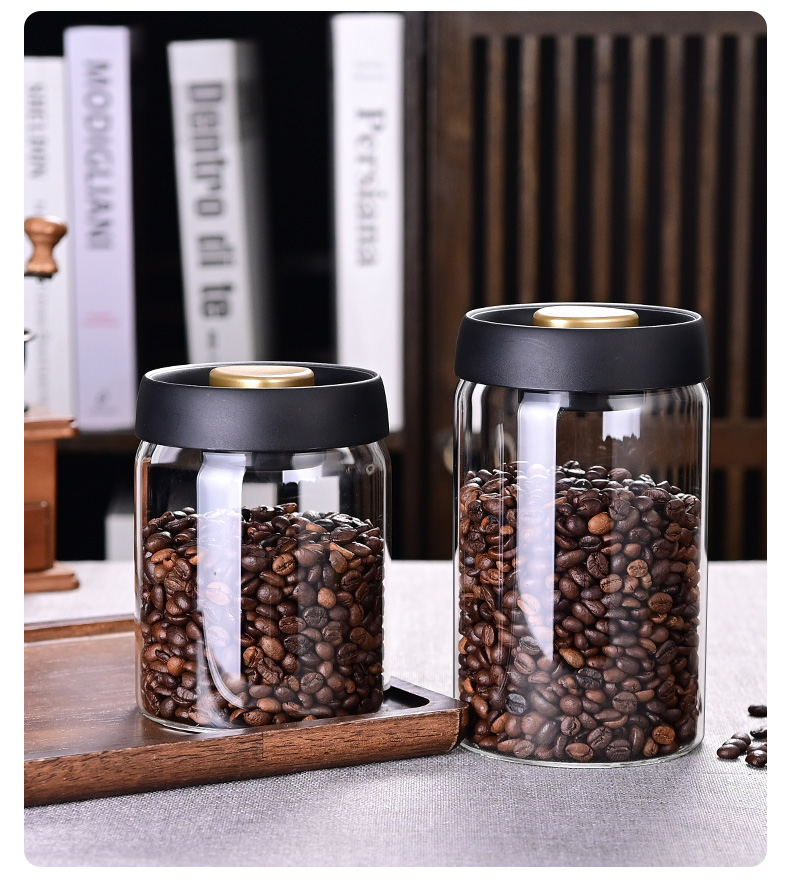 Toples Penyimpanan Biji Kopi,  - Food Storage Jar Glass ulasan dan harga