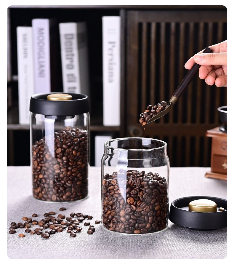 Toples Penyimpanan Biji Kopi,  - Food Storage Jar Glass ulasan dan harga