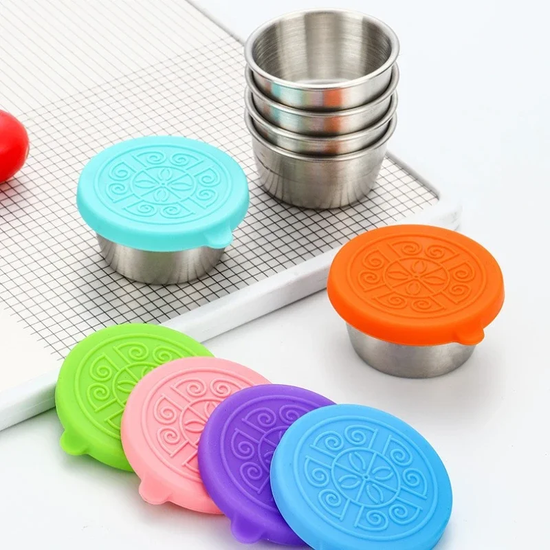 6 Buah/Set Wadah Saus Celup Ba - Silicone Stretch Lid ulasan dan harga