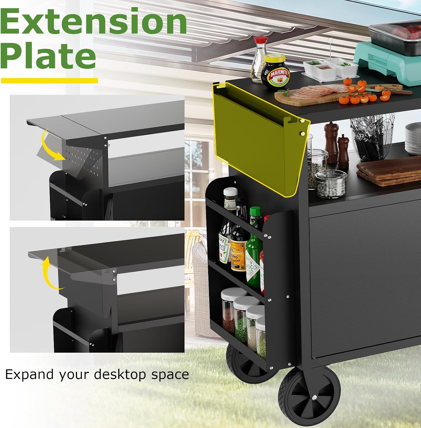 Meja Panggangan Luar Ruangan d - Food Storage With Wheels ulasan dan harga