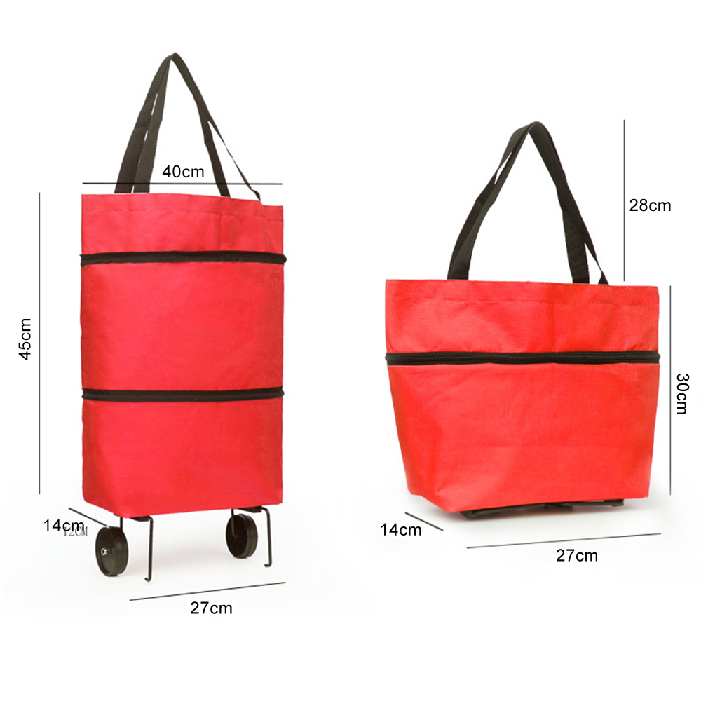 Tas belanja lipat, tas troli t - Food Storage With Wheels ulasan dan harga