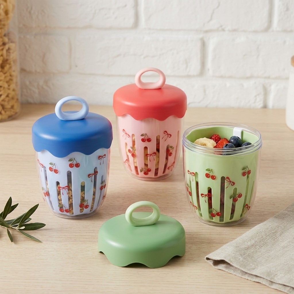 Wadah Oatmeal Plastik Portabel - Food Storage Yogurt ulasan dan harga