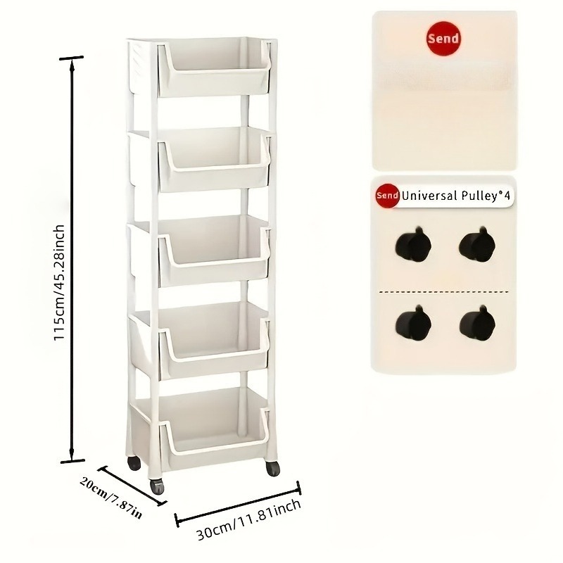 Troli penyimpanan lima lapis d - Food Storage With Wheels ulasan dan harga