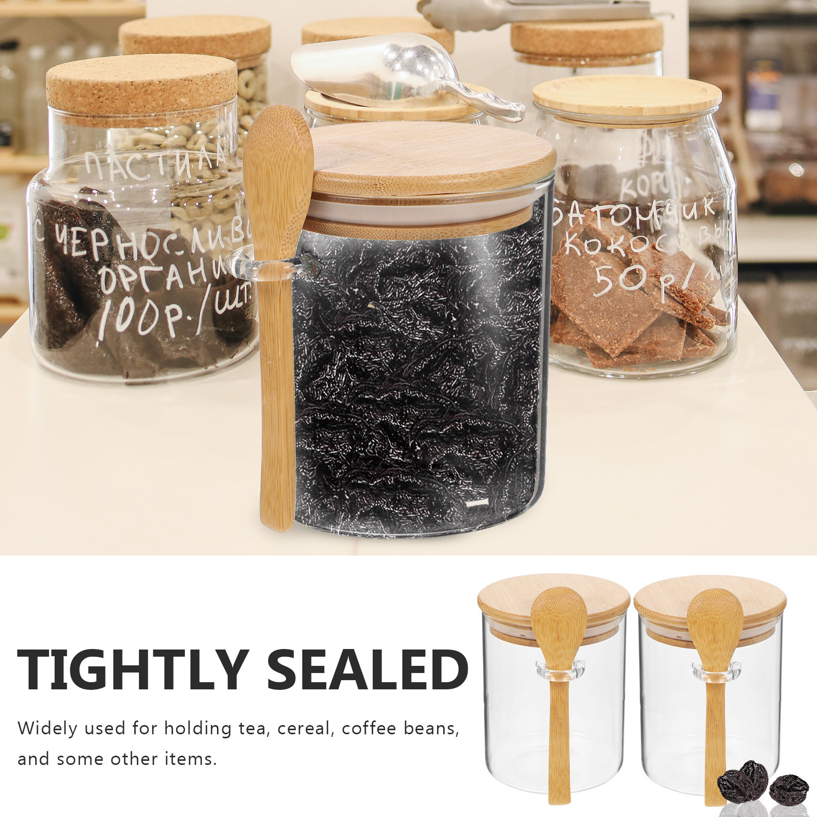 2 Buah Wadah Penyimpanan Tepun - Food Storage Jar Glass ulasan dan harga