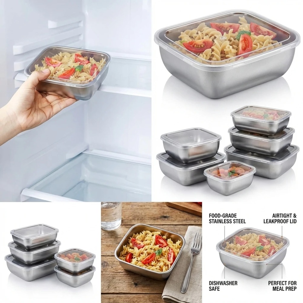 6PCS Wadah Penyimpanan Makanan - Food Storage Box Set ulasan dan harga