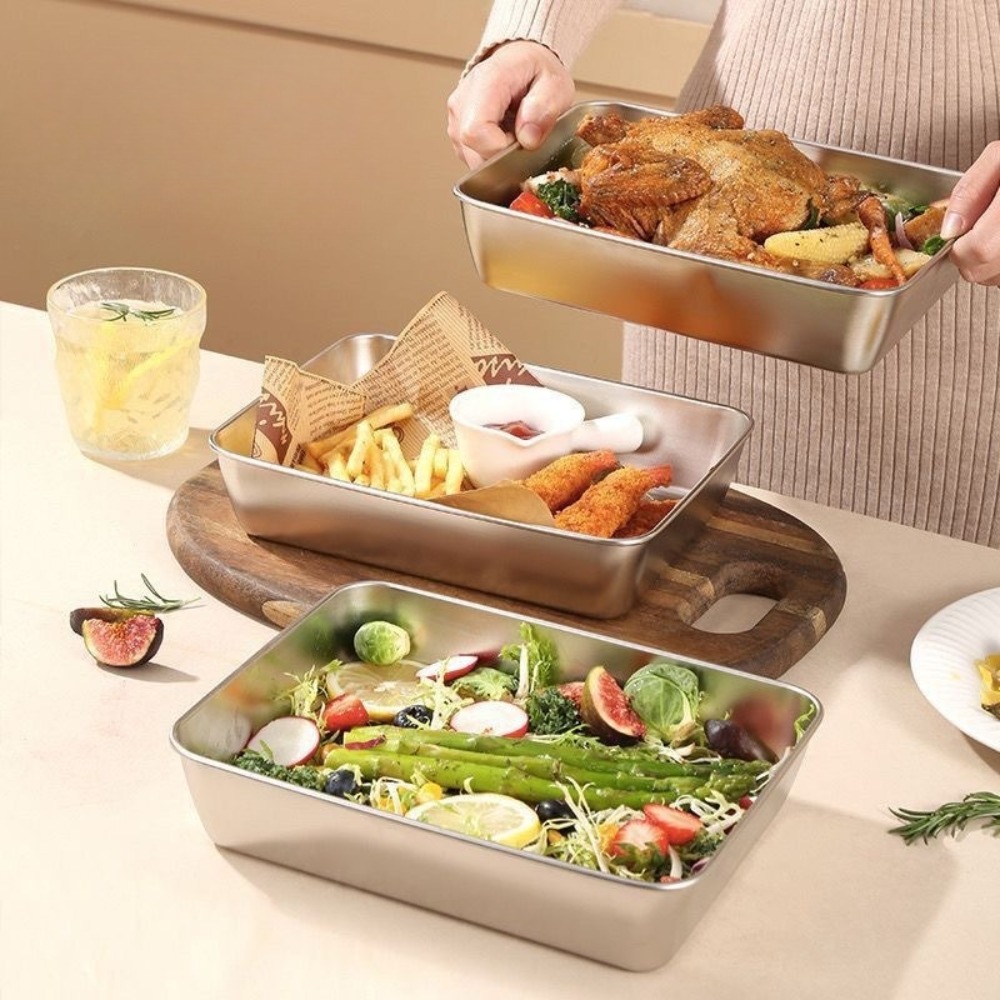 Nampan Sajian Stainless Steel  - Food Storage Ideas ulasan dan harga
