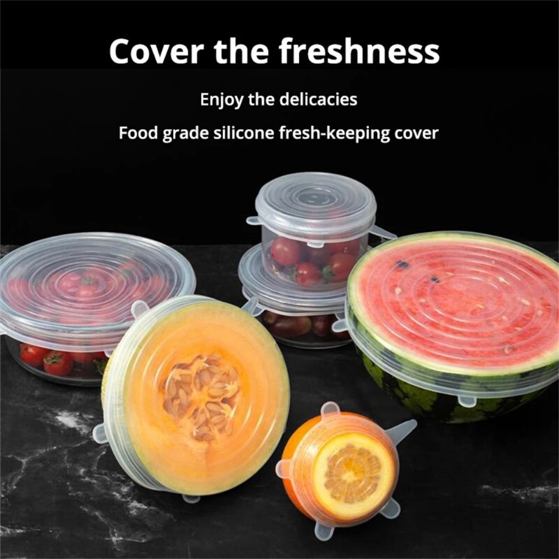 6/12pcs Penutup Makanan Siliko - Silicone Stretch Lid ulasan dan harga
