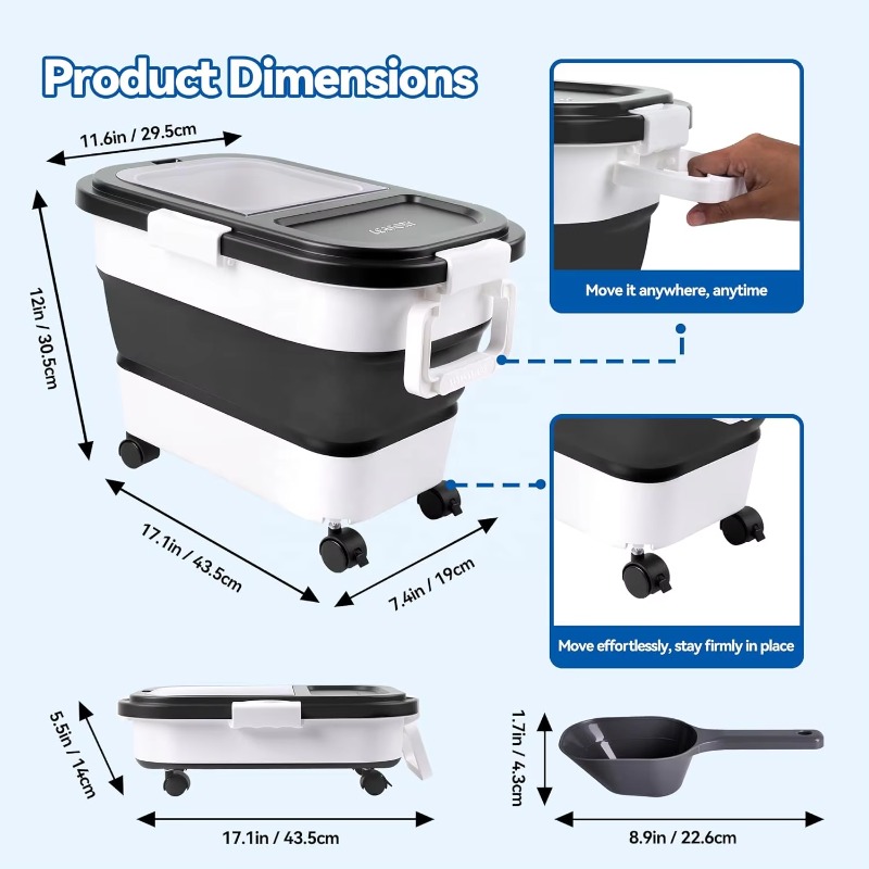 Kontainer Penyimpanan Makanan  - Food Storage With Wheels ulasan dan harga