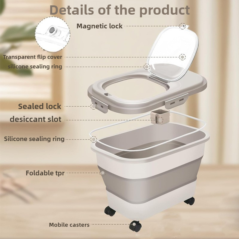 Wadah Makanan Anjing Besar Lip - Food Storage With Wheels ulasan dan harga