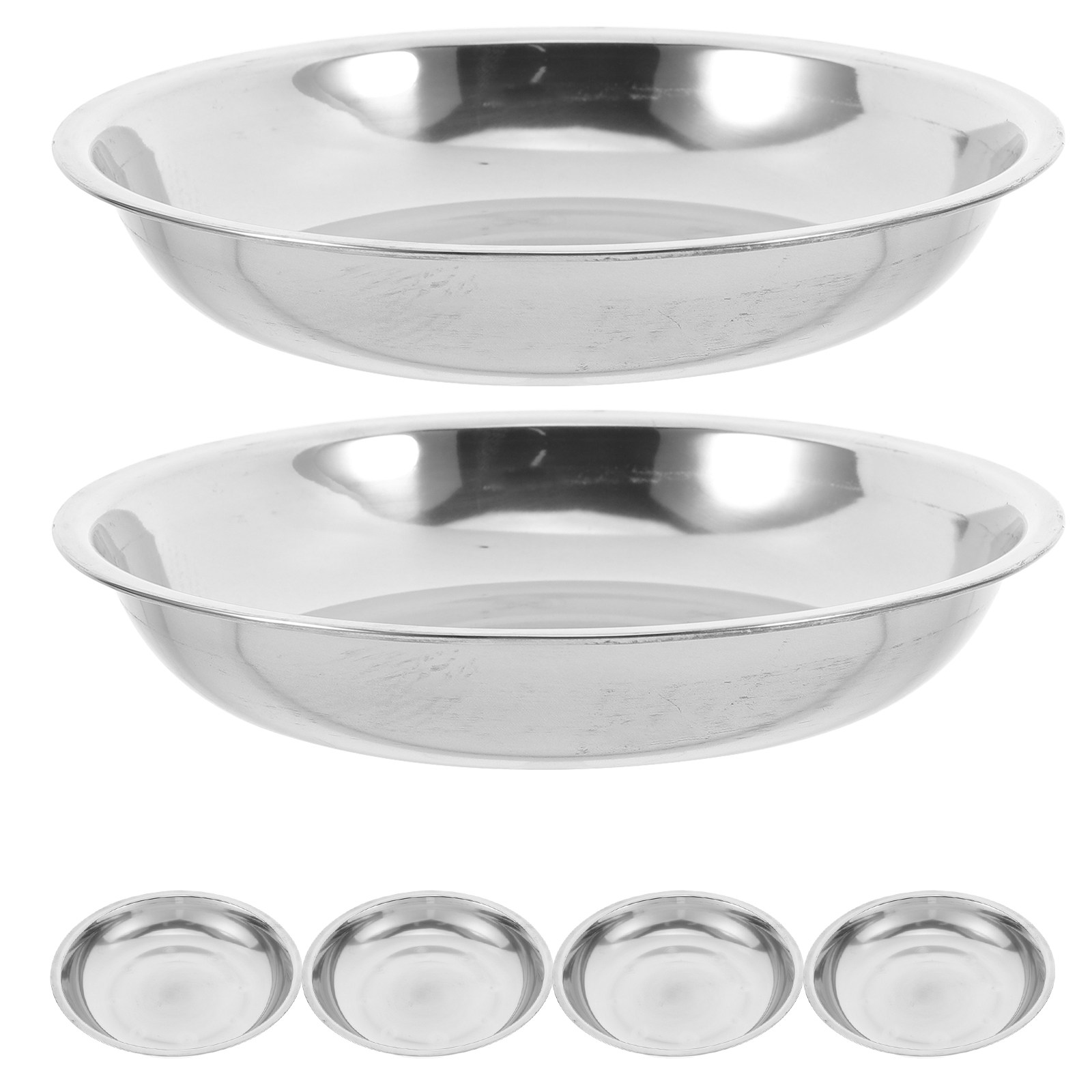 6Pcs Nampan Bulat Stainless St - Food Storage Camping ulasan dan harga